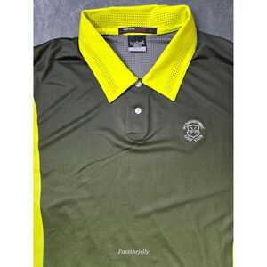 Nike Tiger Woods Polo Mens Large Logo Golf Colorblock Neon Stretch Vented Sport‎